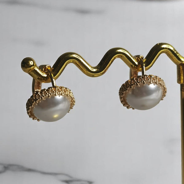 Aretes perlas acero regalo moda mujer tendencia joyeria