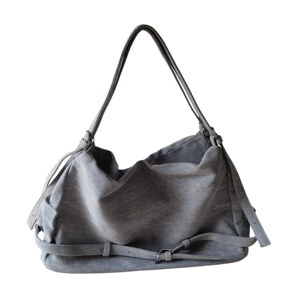 Cartera hobo ZEFORA de color gris con textura suave, asa de hombro y diseño moderno casual para mujer