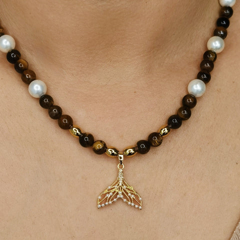 COLLAR DE OJO DE TIGRE MUJER REGALO 