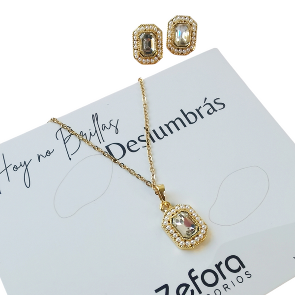 Aretes y collar
