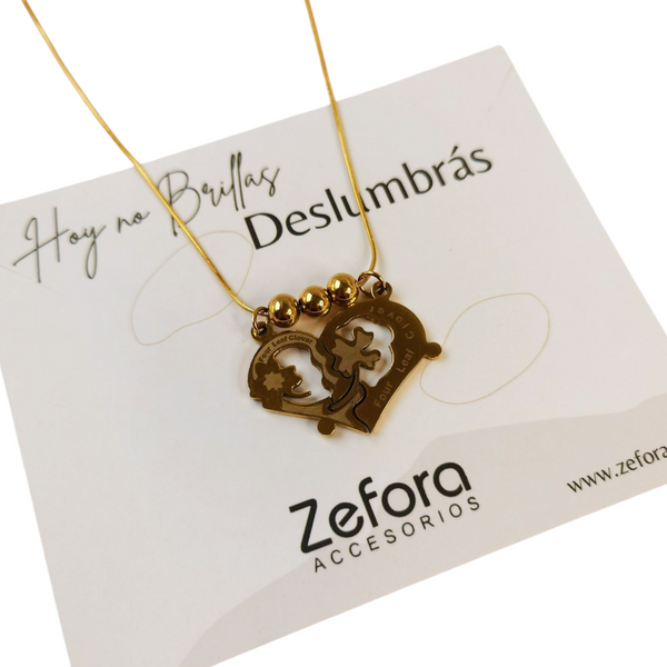 Collar Corazón trébol