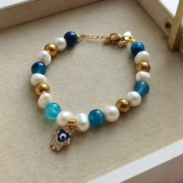 Pulsera de perlas naturales
