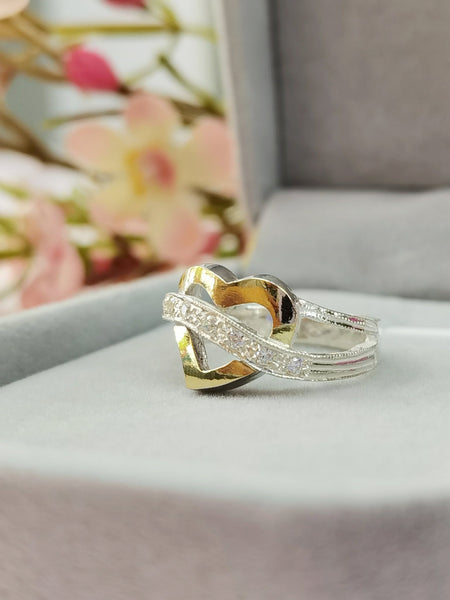 anillo de plata 950 con oro 18 k