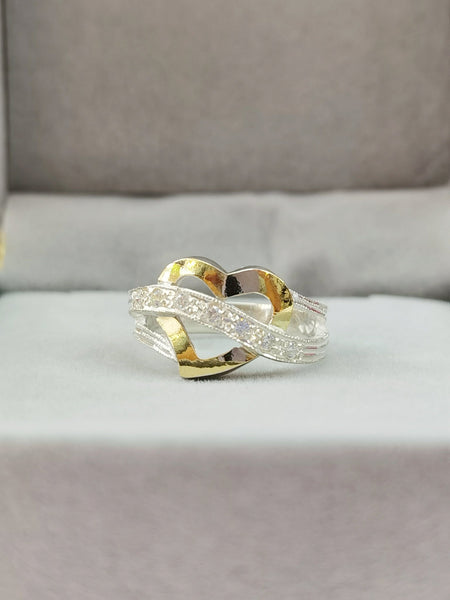 anillo de plata 950 con oro 18 k