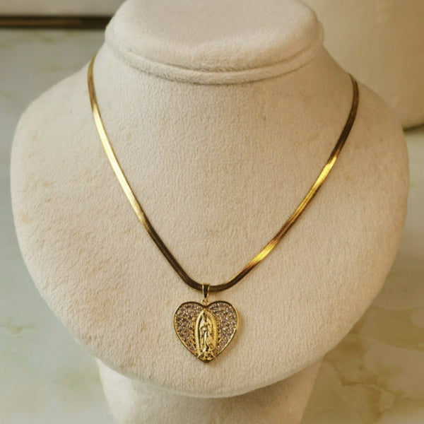 Collar de virgen de guadalupe joyeria mujer